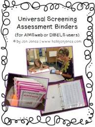 Rti Universal Screening Assessments Binder Set Aimsweb Or Dibels Assessment Binder School Counseling Activities Dibels