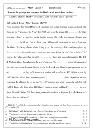 Bill Gates Reading Comprehension Worksheets Learn English Reading Comprehension