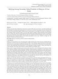 Participants (n = 8) included targets and witnesses of recent workplace bullying who were willing to participate in diary writing about bullying events. Pdf Bullying Among Secondary School Students In Malaysia A Case Study