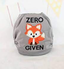 Zero Fox Given Cloth Diaper Embroidered Cloth Diaper Funny Etsy Ireland