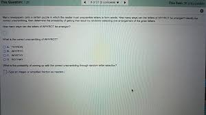 Anagrams and words you can make with an additional letter, just using the letters in random! Solved This Question 1 Pt 8 Of 21 2 Complete This Test Chegg Com
