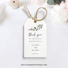 Eucalyptus Favor Tag Template Greenery Wedding Gift Tag Etsy Wedding Gift Tags Printable Wedding Gift Tags Gift Tags Printable