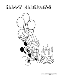 Mickey mouse birthday coloring pages. Mickey Mouse And Birthday Cake Disney Coloring Pages Printable