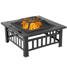 Check spelling or type a new query. Amazon Com Yaheetech Fire Pit Iron Bonfire Firepits Includes Screen Cover And Log Poker 32inch Garden Outdoor