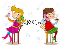 Dos Chicas De Dibujos Animados De Telefono Hablando Ilustraciones Vectoriales Clip Art Vectorizado Libre De Derechos Image 69491399 Solo al leerlo lo sabras. dos chicas de dibujos animados de telefono hablando