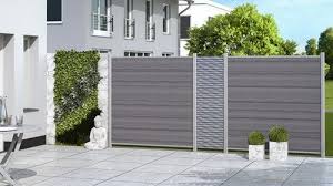 System Flow Silber Mit Wpc Platinum Xl Grau Zaun Sichtschutz Sichtschutz Zaun