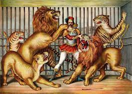 Lion And Tiger Tamer Circus Print Vintage 1800 S Digital Download Art Print For Collage Mixed Media Altered A Vintage Circus Posters Lion Tamer Circus Lion