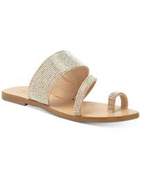 Shop for and buy mens slide sandals online at macy's. Shop Inc International Concepts Inc Gianolo Embellished Toe Ring Flat Sandals Created For Macy S Women S Shoes In Ab Crystal