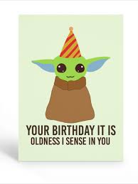 Star Wars Baby Yoda Happy Birthday Card Yoda Happy Birthday Cool Birthday Cards Happy Birthday Cards