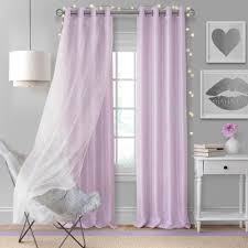 Elrene Home Fashions Aurora Kids Room Darkening Layered Sheer Window Curtain 24297lav The Home Depot Kids Room Curtains Elrene Home Fashions Panel Curtains