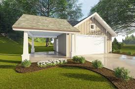Plan 62589dj Craftsman Garage With Covered Carport Building A Garage Garage Plan Garage Floor Plans