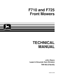 If you bought your lawn mower, trimmer, or other lawn and garden equipment a long time ago, it may be tough to find your manual. John Deere F725 Front Mower Service Repair Manual