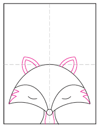 Within the circle, draw two curved lines. Cartoon Fox Art Projects For Kids