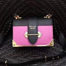 Prada 1BD045 Calf Leather Cashier Bag Pink/Black 2017 | Bags, Calf leather,  Women's crossbody purse