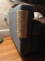 If Your Cats Also Scratch The Ever Loving Shit Out Of Your Couch Use Sisal Rope It S 10 At Any Hardware Store For 100 Feet Extra Points Because Once They Rip This