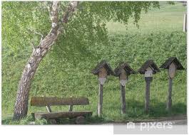 Bank um baum baumbank selber bauen. Poster Vier Kreuze Mit Bank Unter Baum Pixers Wir Leben Um Zu Verandern