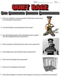 Quiet Rage The Stanford Prison Experiment Worksheet By Danis Marandis