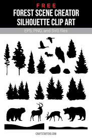 Free Forest Scene Creator Silhouette Clip Art Silhouette Clip Art Silhouette Stencil Forest Silhouette