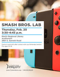 Https Events Tulsalibrary Org Event 3857656 In 2020 Smash Bros Library Events County Library
