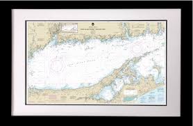 Framed Long Island Nautical Chart