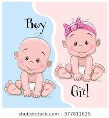Two Cute Cartoon Babies Boy And Girl Baby Cartoon Baby Tekening Leuke Strip