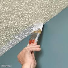 You can choose the colors which are appropriate for if you use a roller to cover it, the ceiling may just absorb moisture from the paint, and subsequently, the texture can come off on the roller. How To Paint A Ceiling Painting Ceilings Tips Painting Popcorn Ceiling Ceiling Painting