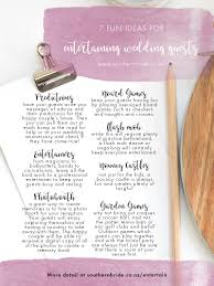 From arcade games and mad libs to bean bag racing and a classic game of corn hole, adding a little action to your reception , whether it be for kids or adults, is never a bad idea. Top 8 Wedding Entertainment Ideas For Your Big Day Southern Bride