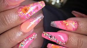 Hope you enjoy this fresh set on my client phillipa. Coral Pink Acrylic Nails Youtube