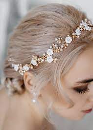 Pearl Hairband Headband For Bride Wedding Gold Headband Bridal Hair Vine Bridal Halo Pearl Hairpiece Wedding Hair Accessory Margo Wedding Hair Accessories Bridal Halo Bridal Headband