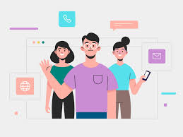 Contact Us Concept Ilustrasi Karakter Referensi Desain Ilustrasi