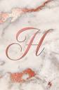 H: Letter H Journal, Rose Gold on Rose Gold Marble ... - Amazon.com