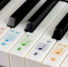 Qmg Color Piano Stickers For 49 61 76 88 Key Keyboards Transparent And Removable Made In Usa