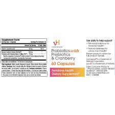vH Essentials Probiotics with Prebiotics & Cranberry Feminine Health  Capsules, 60 count - Walmart.com
