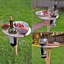 Plus picnic table covers, umbrellas, patio chairs and other picnic table accessories. Outdoor Wine Table With Foldable Round Desktop Mini Wooden Picnic Table Easy To Carry Wine Rack Dropshipping Outdoor Tables Outdoor Tables Aliexpress