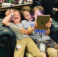 Ammon, Gunnar and Henry Flowers backstage at Glastonbury 2019