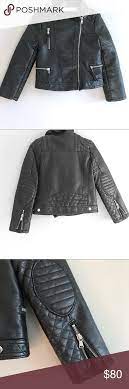 Zara Girl Black Faux Leather Biker Moto Jacket 6 7 Zara Girls Biker Faux Leather Jacket Size 6 7 Black Moto Coat With Nordstrom Coats Zara Girl Clothes Design