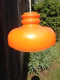 Lustre Orange Blanc Luminaire Plafonnier Lampe Etsy Hanging Lamp Lamp Light Fixtures