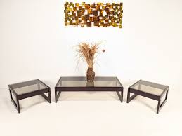 Glass top coffee table sets. Mid Century Modern Rosewood Glass Table Set By Percival Lafer Epoch