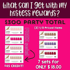 Look All These Amazing Sets You Can Ear For Only 18 Just By Hosting An Online Party For Me Colorstreet Color Street Nails Color Street Hostess Rewards