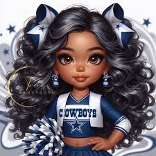 It didn't give me the ombre look I was going for, but she's still cute :)  S/O to Krystal Mayfield **A beautiful African American light-skinned woman  wearing a Dallas Cowboys jersey, blue