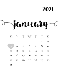 Pin On Cute January 2021 Calendar Template