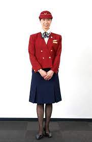 japan ana cabin crew old uniform ana 客室乗務員 旧制服 日本 全日本空輸 赤いジャケット ファッション レディース