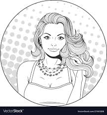 Pop Art Beautiful Girl Royalty Free Vector Image Pop Art Coloring Pages Pop Art Coloring Books