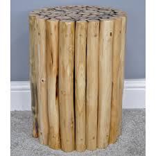 Palecek chloe rustic fossilized natural tree trunk. Log Stool Side Table Lounge Wood Side Table