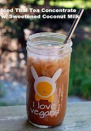 Homemade Thai Tea Concentrate And A Recipe To Make Your Own Vegan Sweetened Condensed Coconut Milk Thai Tea Condensed Coconut Milk Vegan Drinks