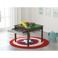 The diy lego tray, that you can stash under your couch. Utex 2 In 1 Kids Activity Lego Table Set With Storage Kids Table With 2 Chairs Espresso With Gray Drawer Overstock 32622756