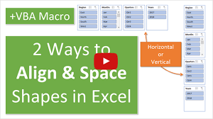 2 Ways To Align Space Shapes Charts Or Slicers In Excel