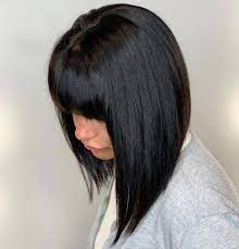 26 Cutest Layered Bob With Bangs For 2021 Choppy Bob Hairstyles Inverted Long Bob Angled Bob Hairstyles