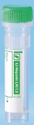 Heparin tube lithium heparin and sodium heparin disposable blood collection tube. Sarstedt 41 1393 105 Mckesson Medical Surgical