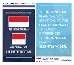 Monaco / indonesia flag similarity; Williams Racing On Twitter Spot The Difference Monacogp F1
